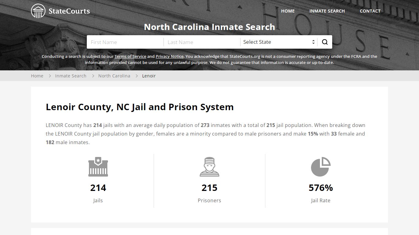Lenoir County, NC Inmate Search - StateCourts